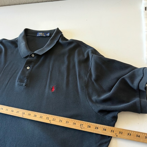 Polo Ralph Lauren Solid Black & Red Pony Collared Polo Shirt Mens BIG 4XB - Picture 6 of 8